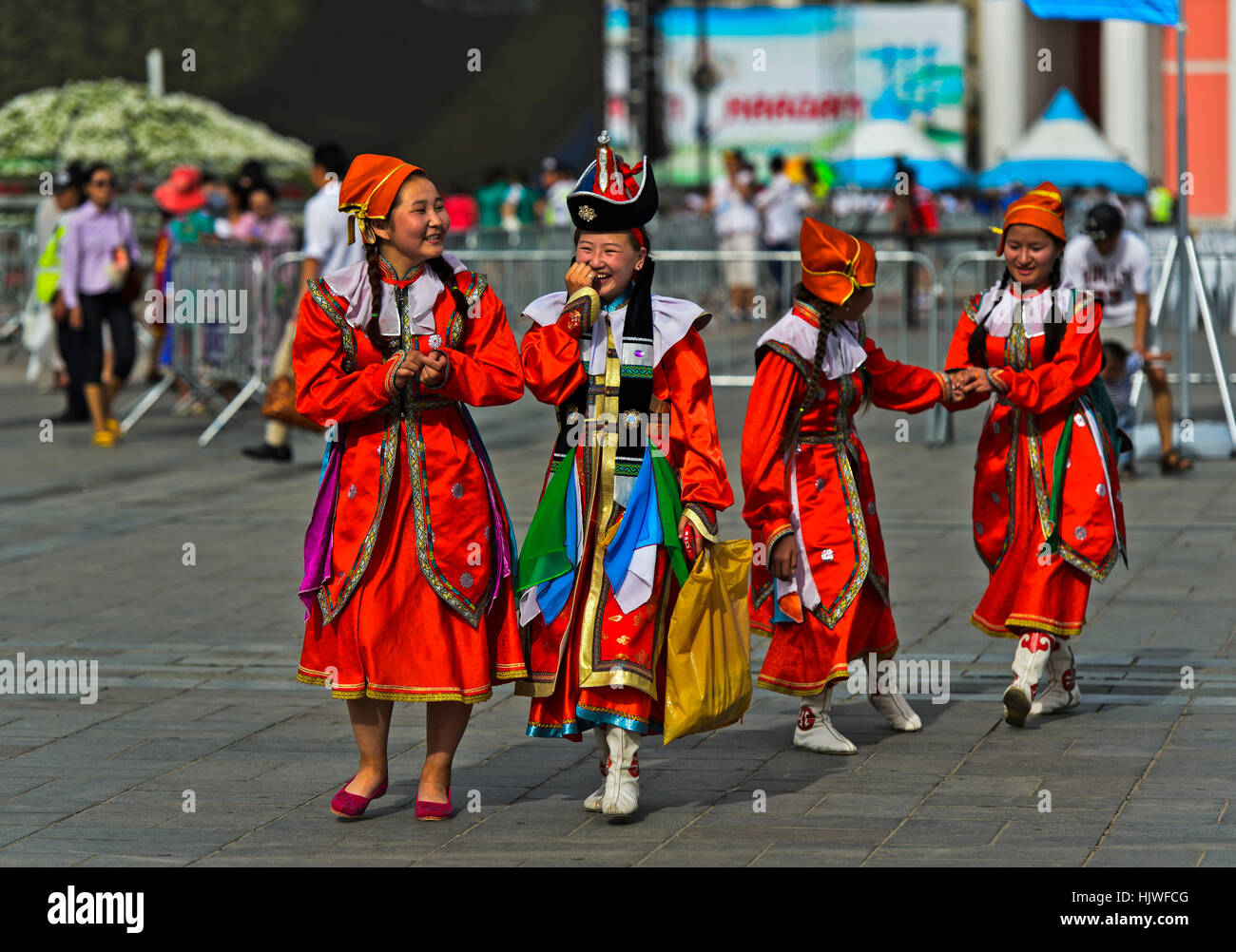 Mongolian girl in traditional costume hi-res stock photography and ...