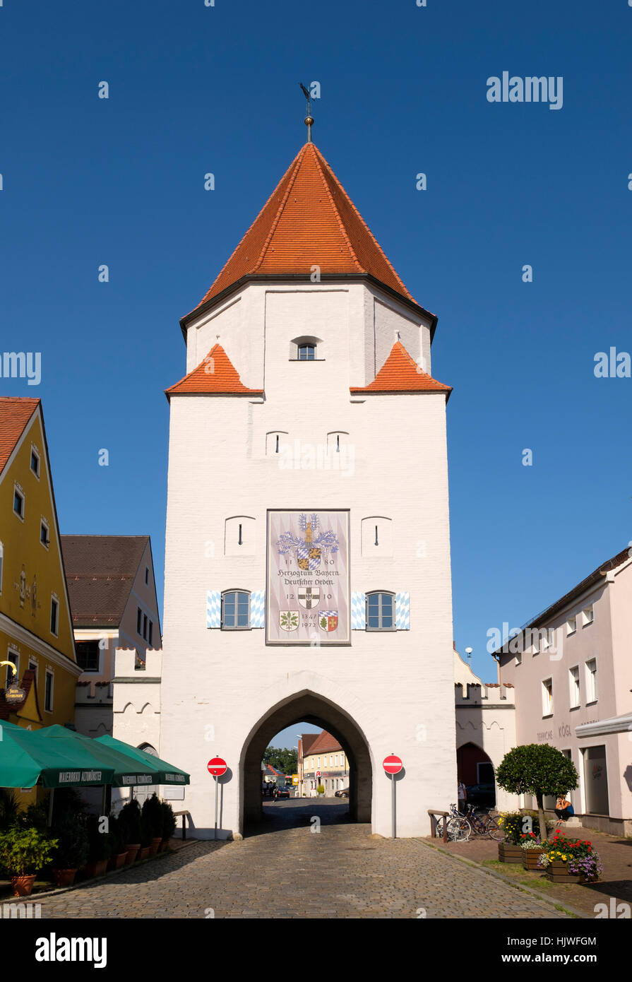 Unteres Tor, Aichach, Swabia, Bavaria, Germany Stock Photo