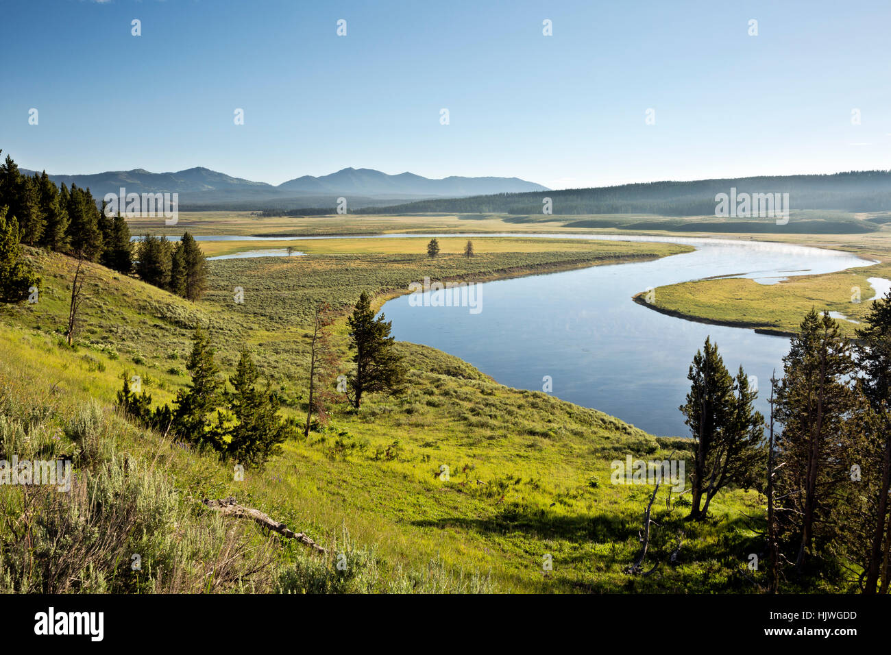 WYOMING The Yellowstone River in the Hayden Valley area of