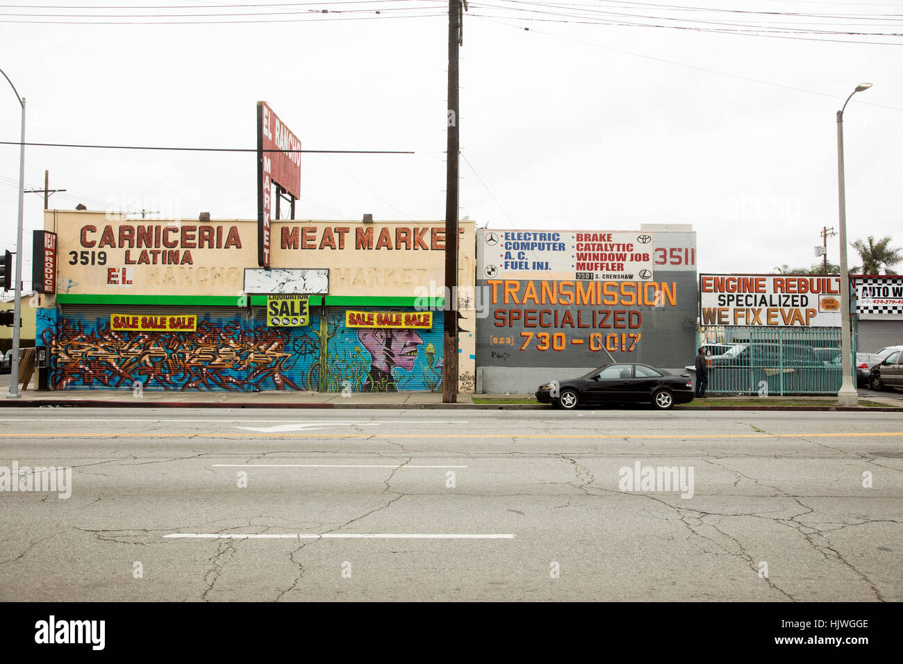 El Rancho Market, Crenshaw Boulevard, South Los Angeles, Los Angeles, California, USA Stock Photo
