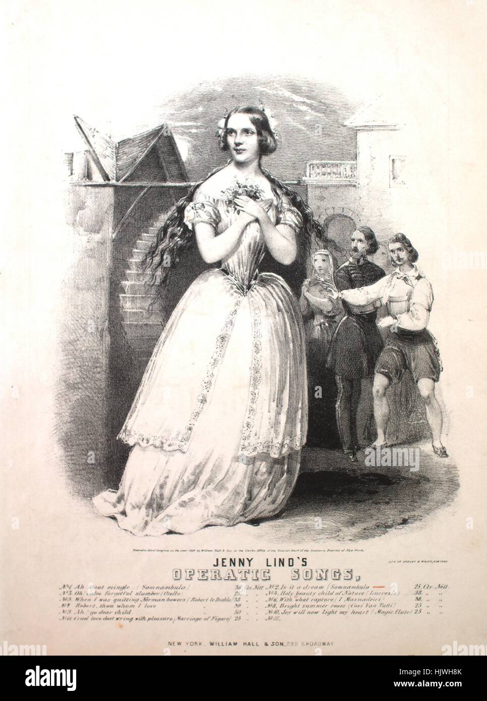 Sheet music cover image of the song 'Jenny Lind's Operatic Songs The