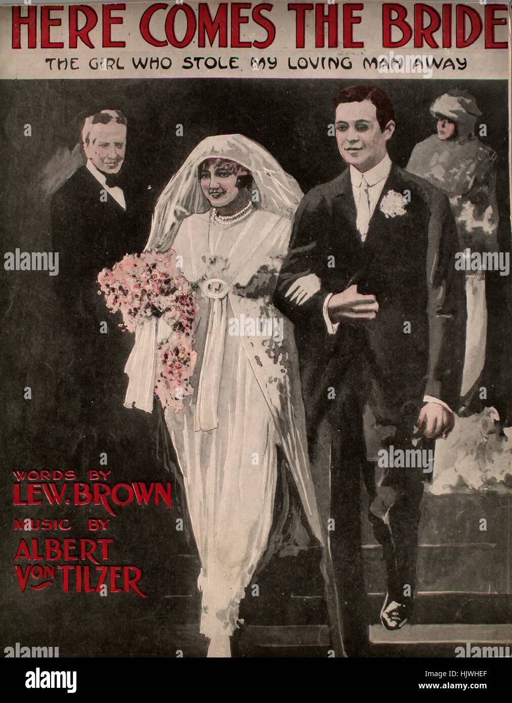 Sheet music cover image of the song 'Here Comes the Bride (The Girl Stock  Photo - Alamy