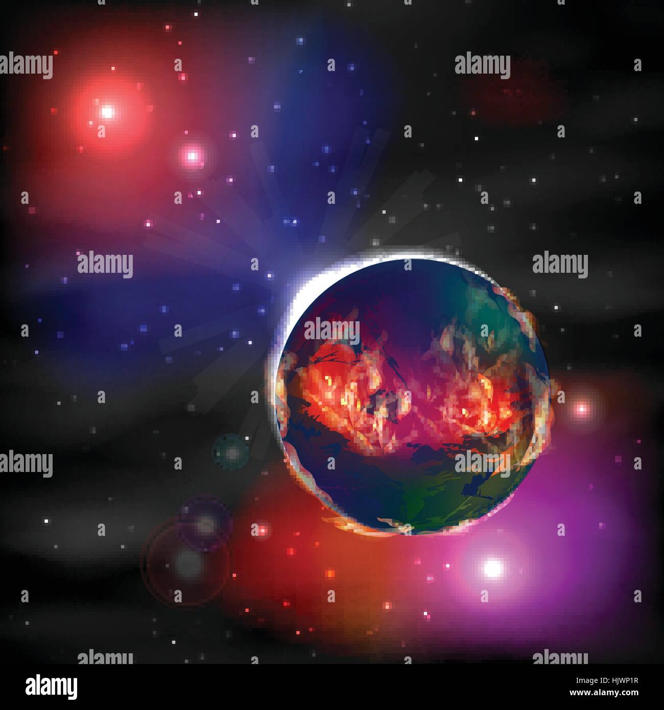 Mars. fiery in space. Illustration Stock Vector Image & Art Alamy