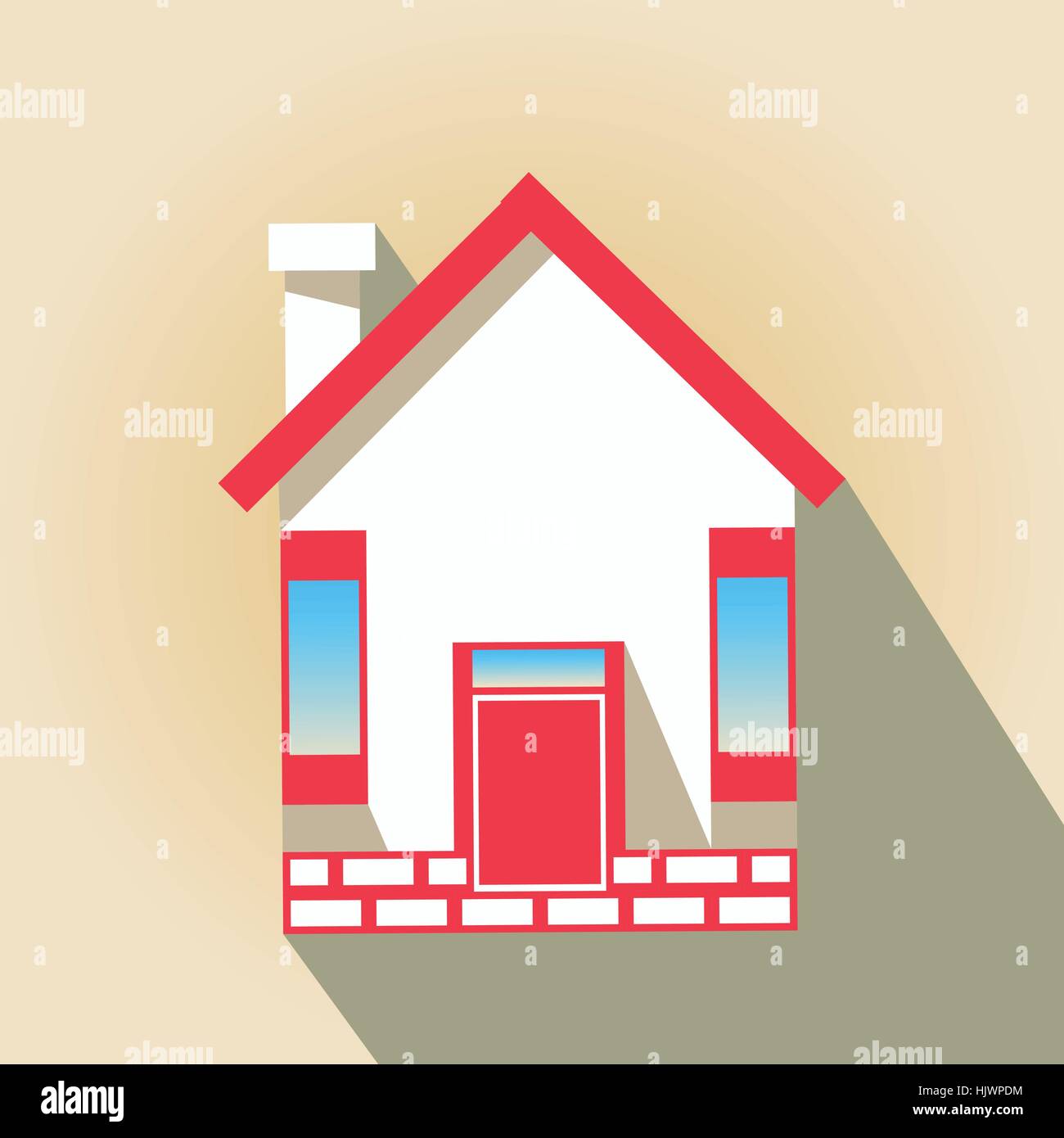 Icon house. with a red roof on pastel background Stock Vector Image ...