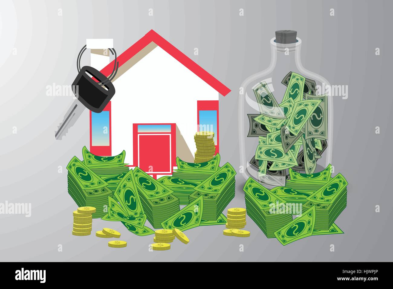 Money key illustration Stock Vector Images - Alamy