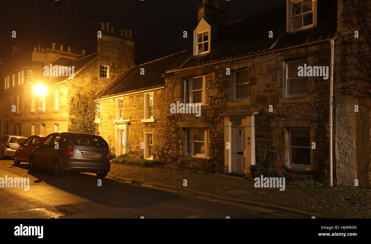 St Andrews street scene by night Fife Scotland January 2017 Stock Photo