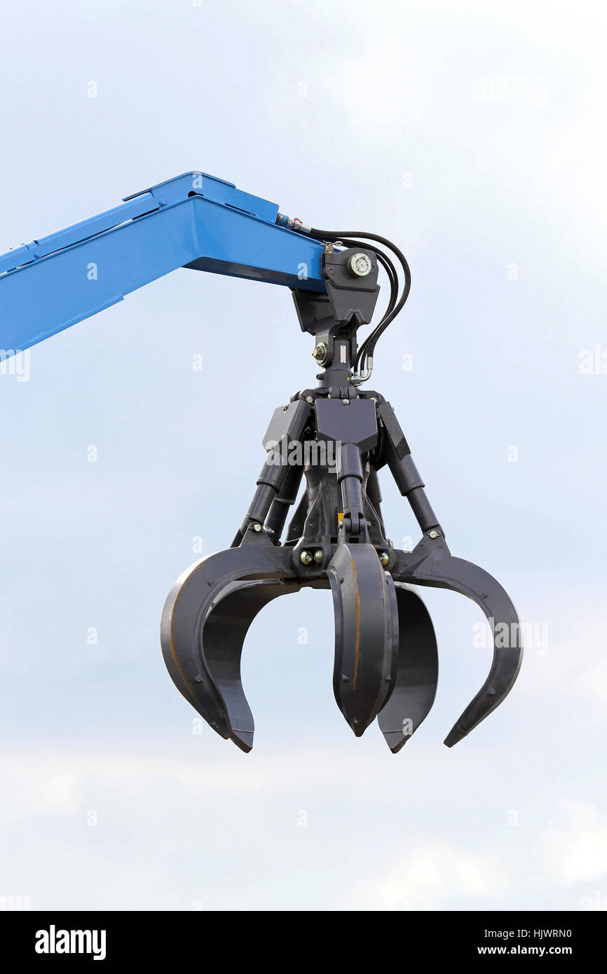 industrial machinery claw equipment hydraulic arm construction crane  Stock Photo - Alamy