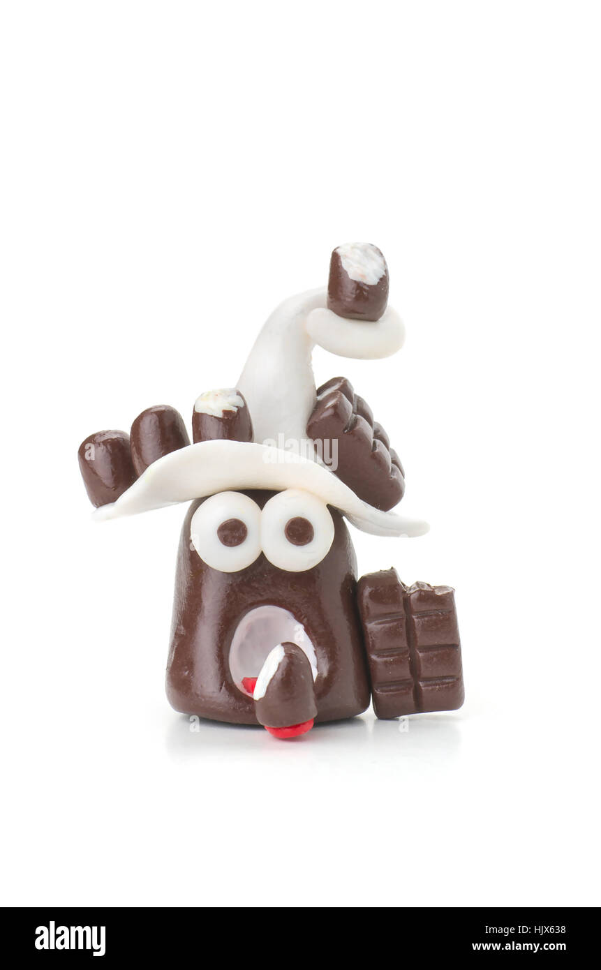 handmade knetfigur with chocolate Stock Photo