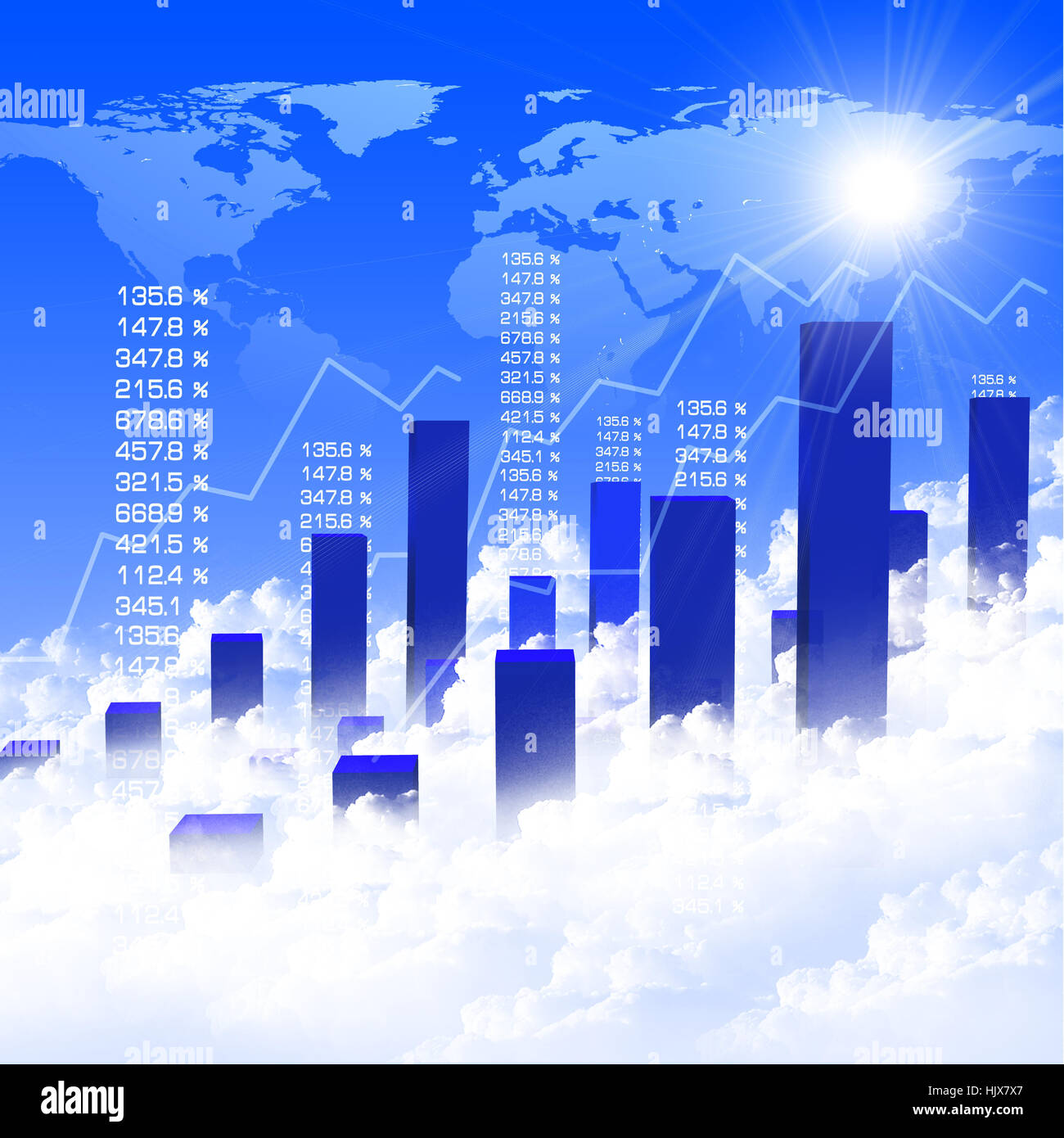financial and business chart and graphs as symbols of growth Stock ...