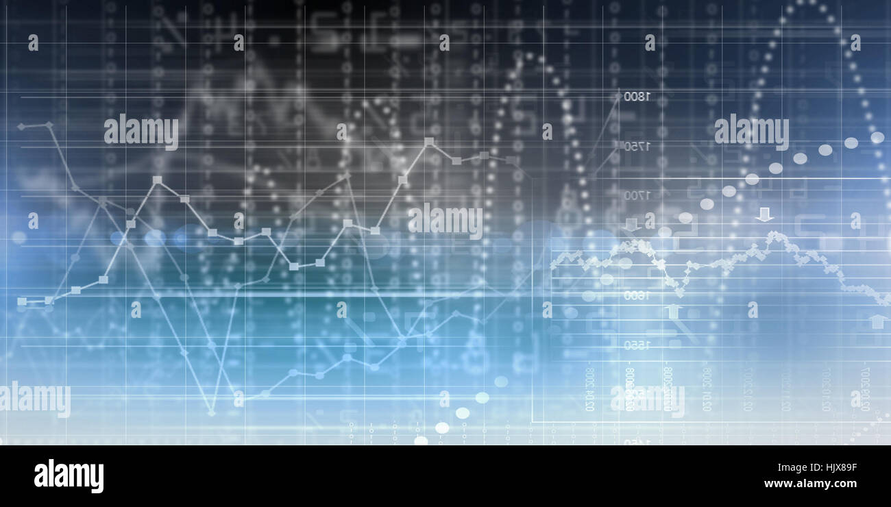 High tech blue background image with graphs and diagrams Stock Photo ...