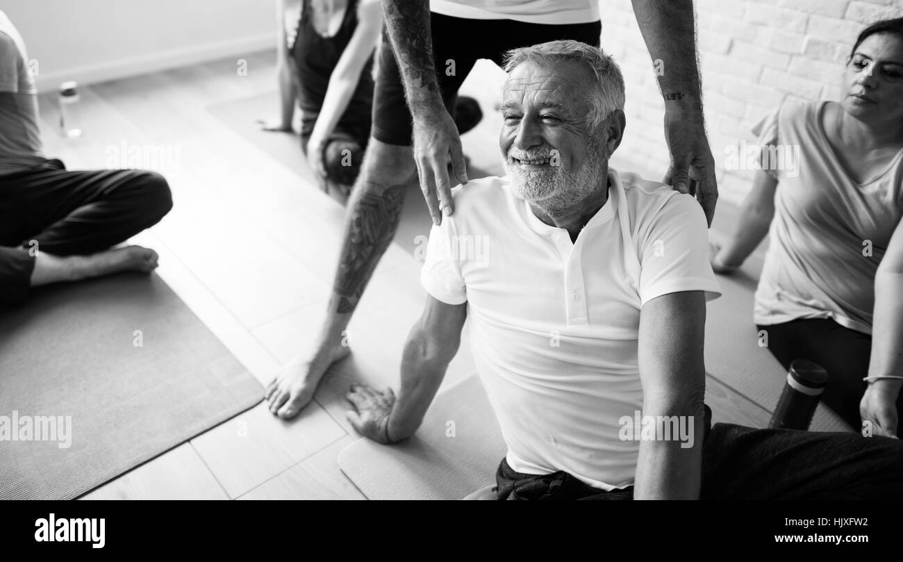 Respiration exercise Black and White Stock Photos & Images - Alamy