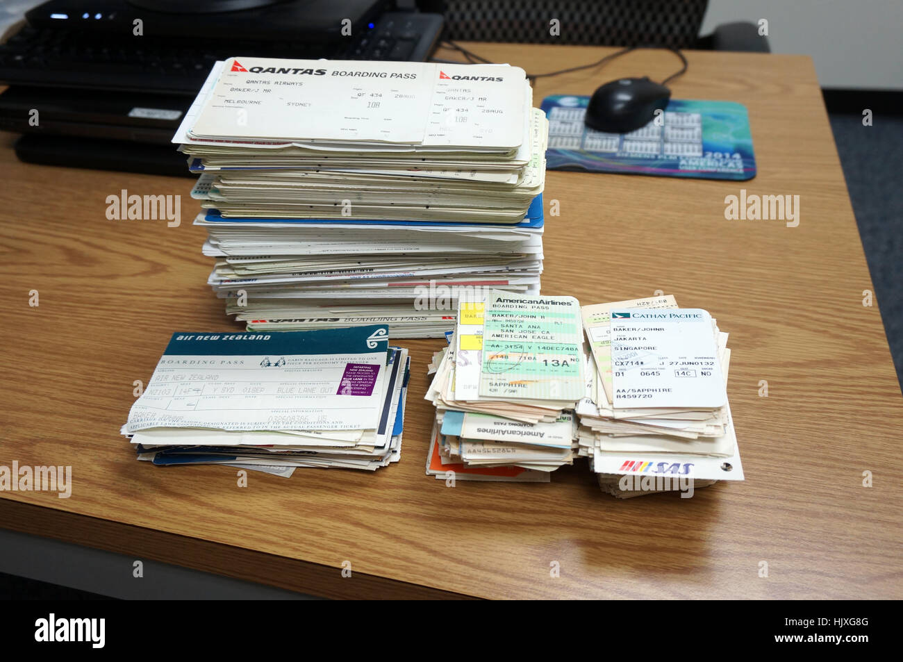 A stack of airline boarding-passes Stock Photo - Alamy
