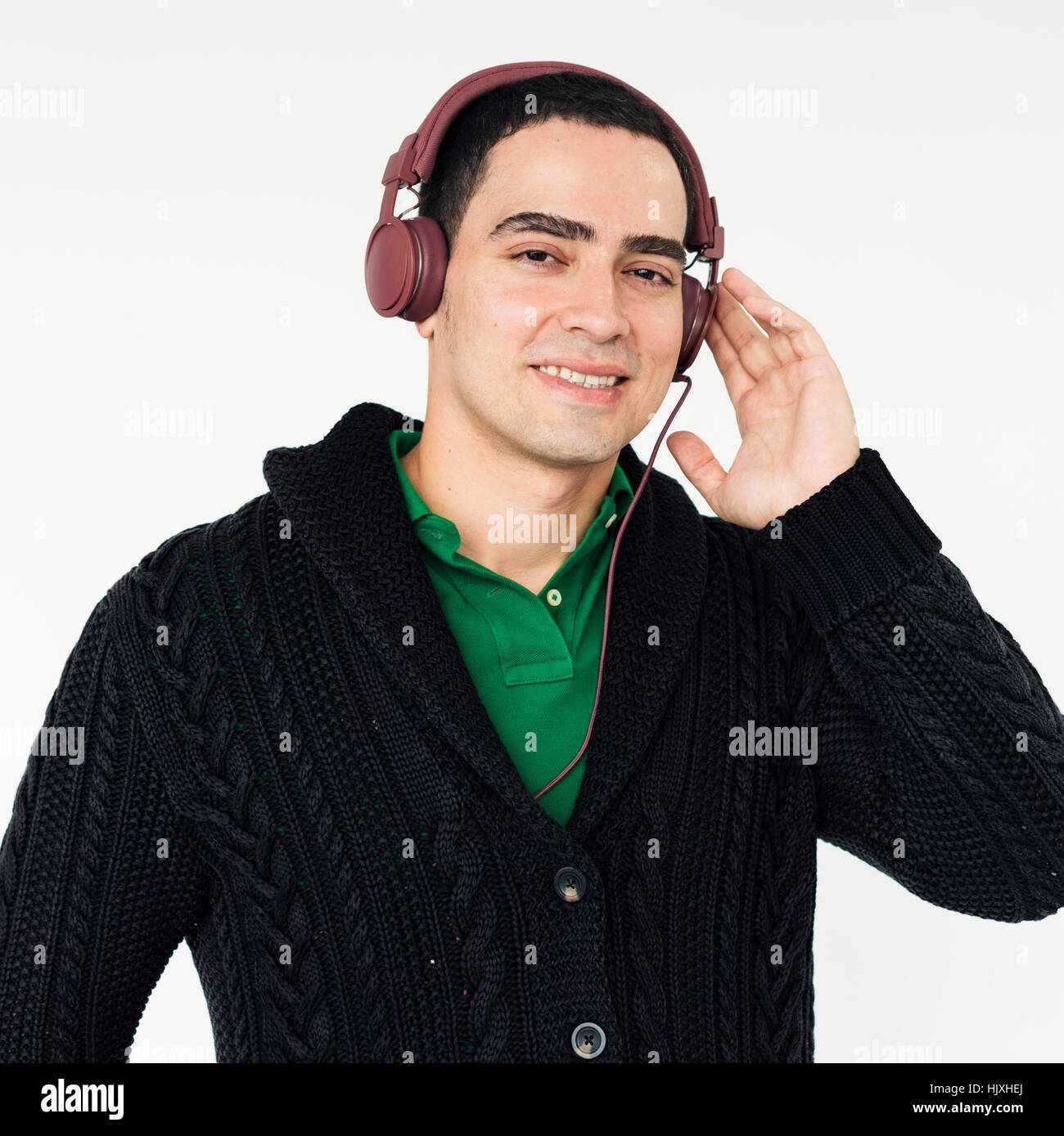 Men Listen Music Headphone Entertainment Concept Stock Photo Alamy