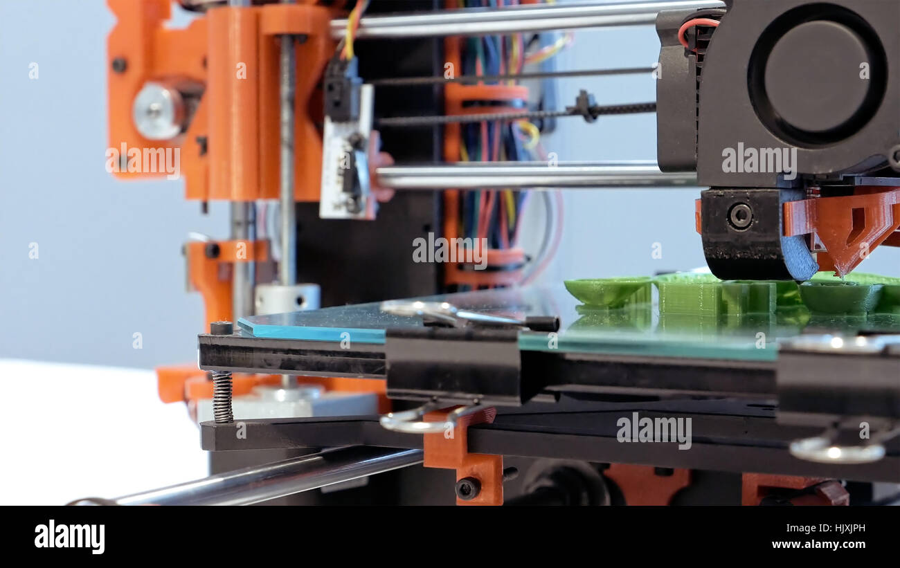 Three dimensional plastic 3d printer Stock Photo