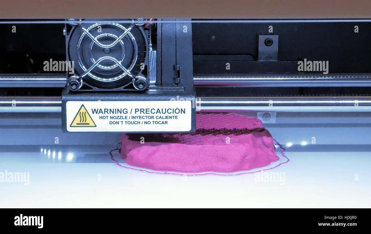 Three dimensional plastic 3d printer Stock Photo