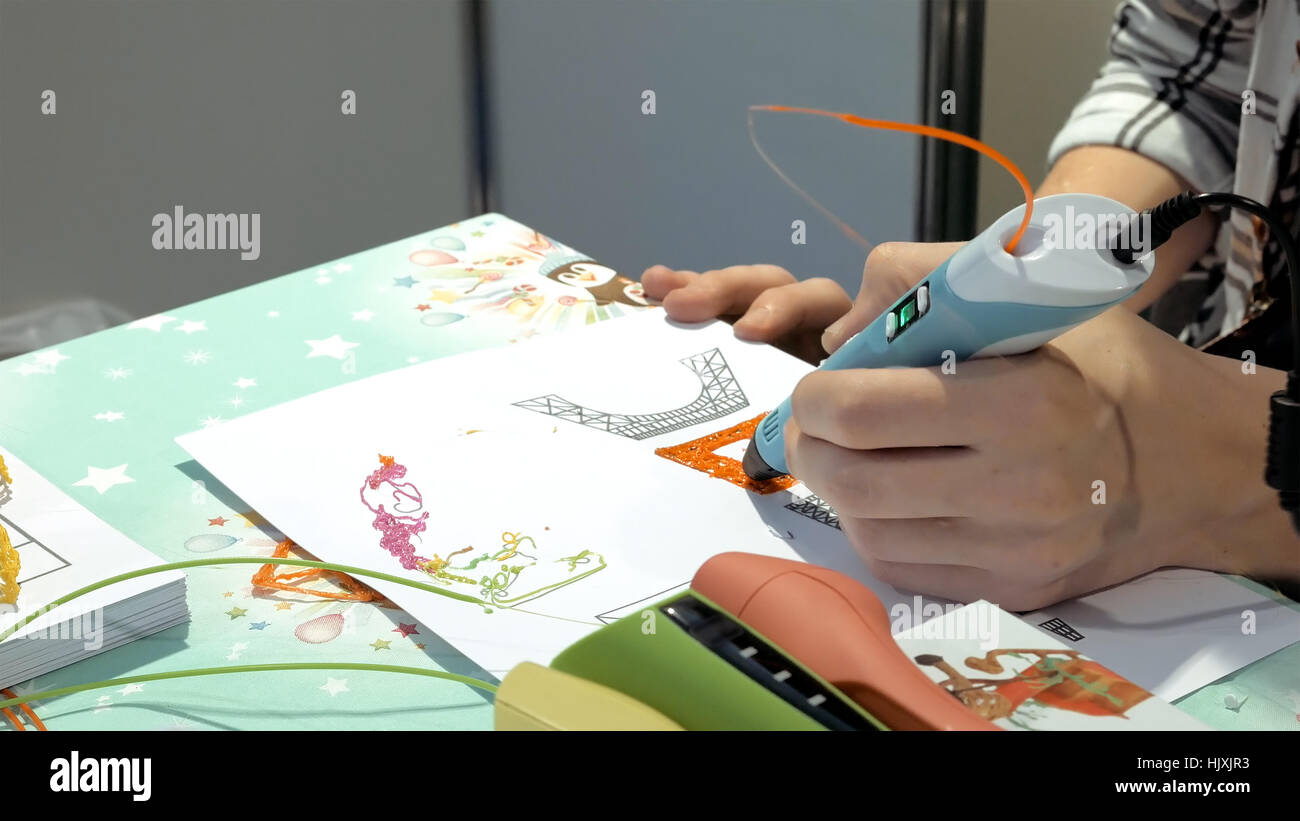 Manual plastic 3d printer Stock Photo