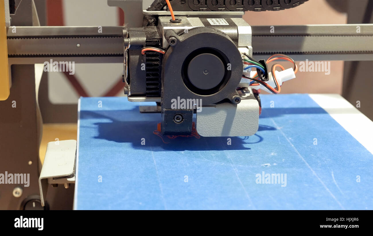 Three dimensional plastic 3d printer Stock Photo