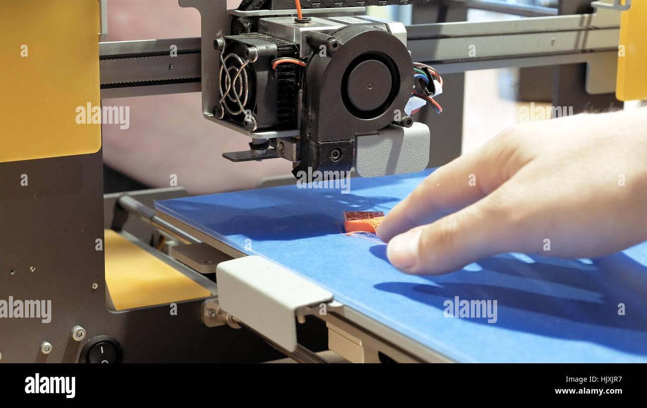Three dimensional plastic 3d printer Stock Photo