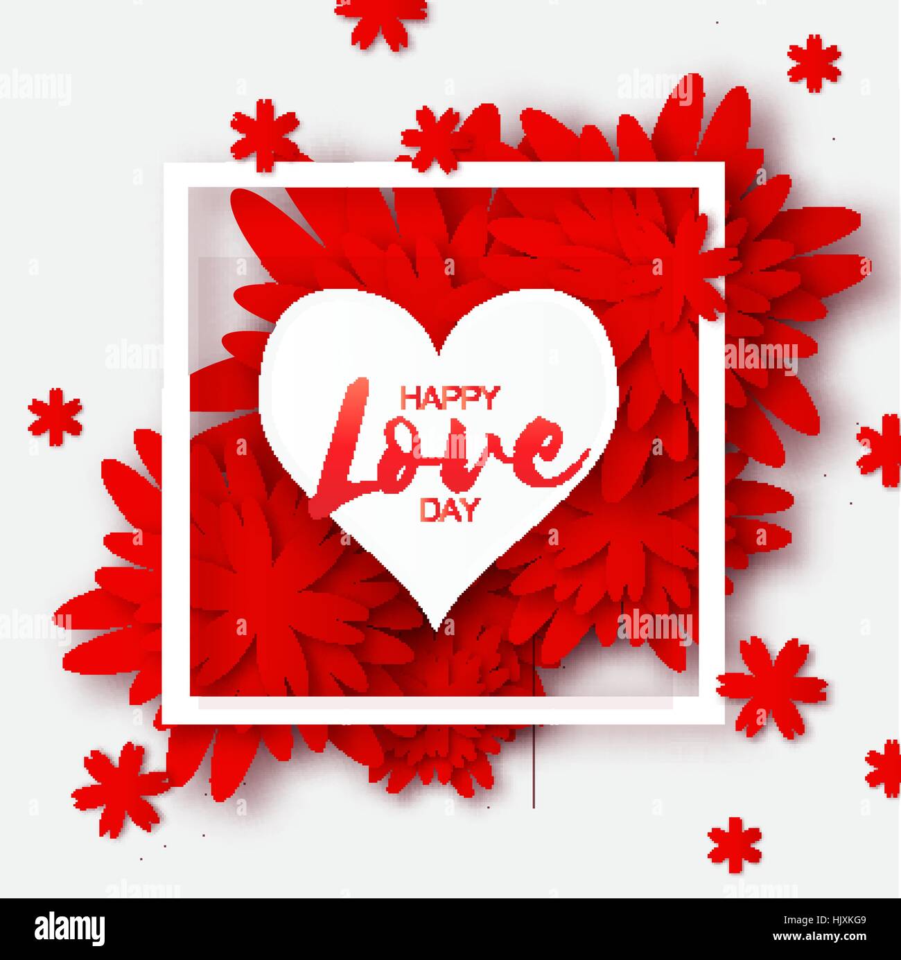 Romantic Valentines Day Images Global Love Romantic Holiday. Happy Valentines Day Greeting Card. Paper Cut  Red Flower And Heart Frame With Space For Text. Vector Floral Weeding Desi  Stock Vector Image & Art - Alamy