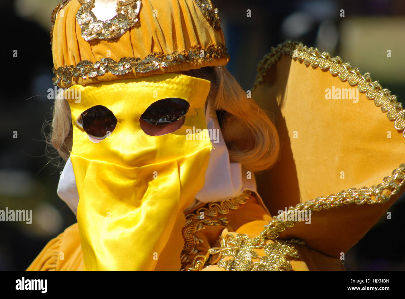 Participating in New Orleans parades on Mardi Gras. Stock Photo