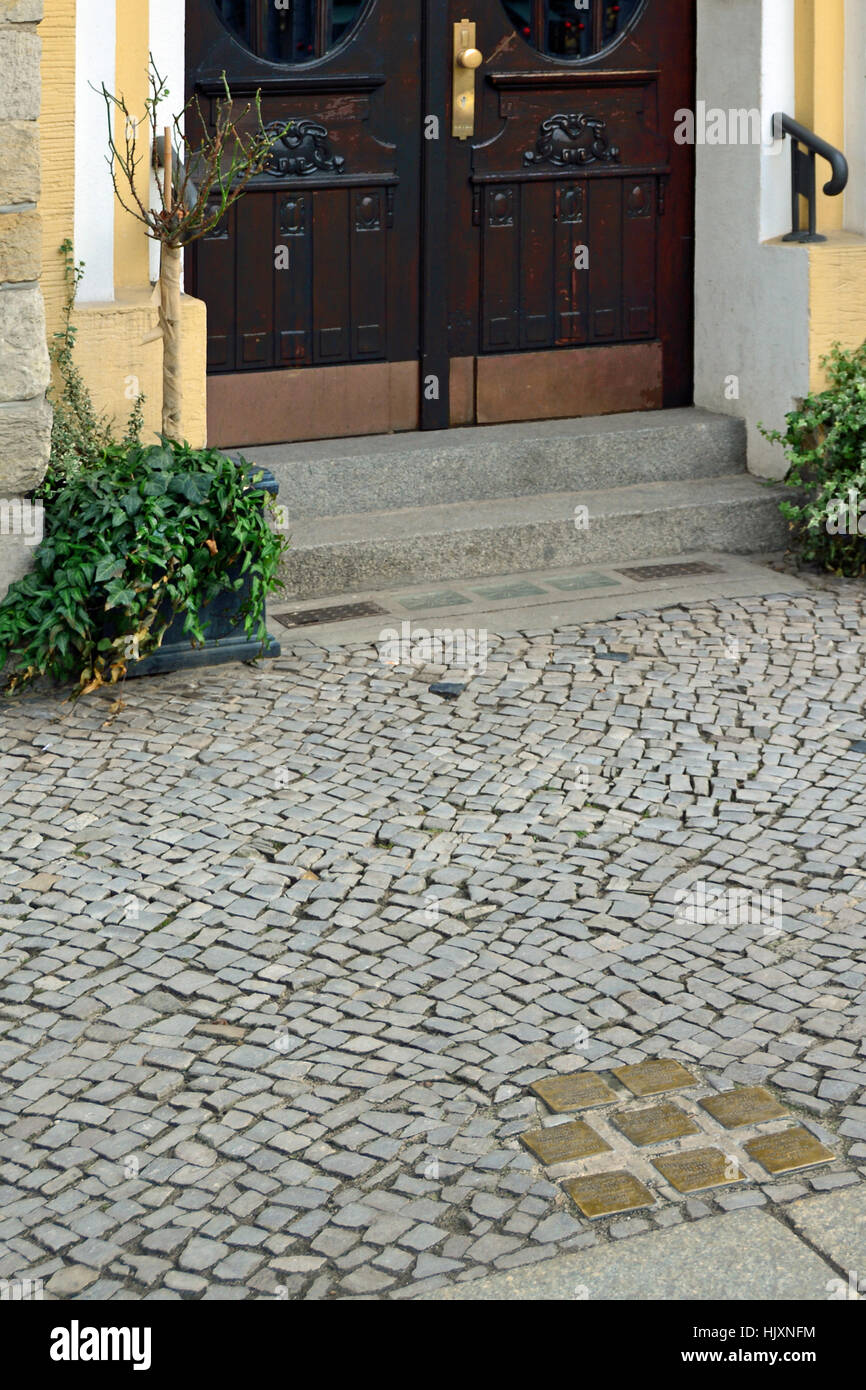 Stolperstein (stumbling or stepping stones) on the streets of Berlin