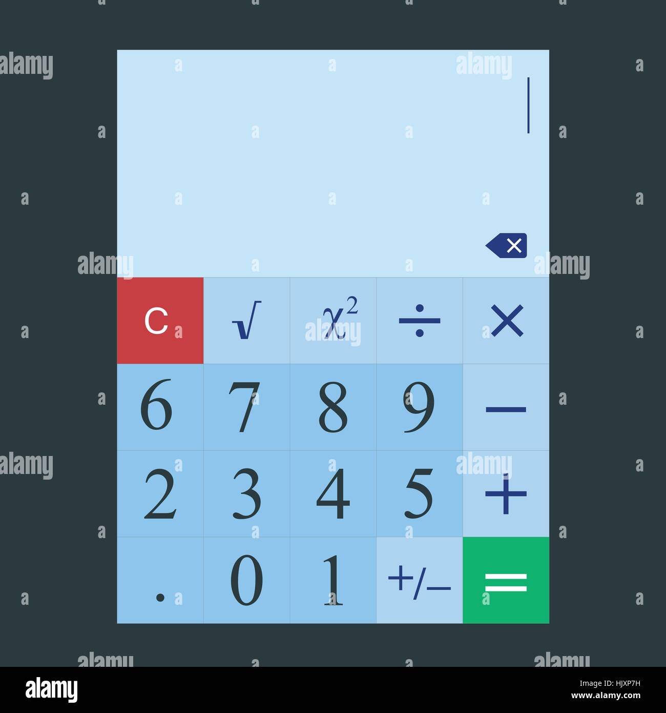 The illustration of a simple calculator that can be used for electronic programs on computers