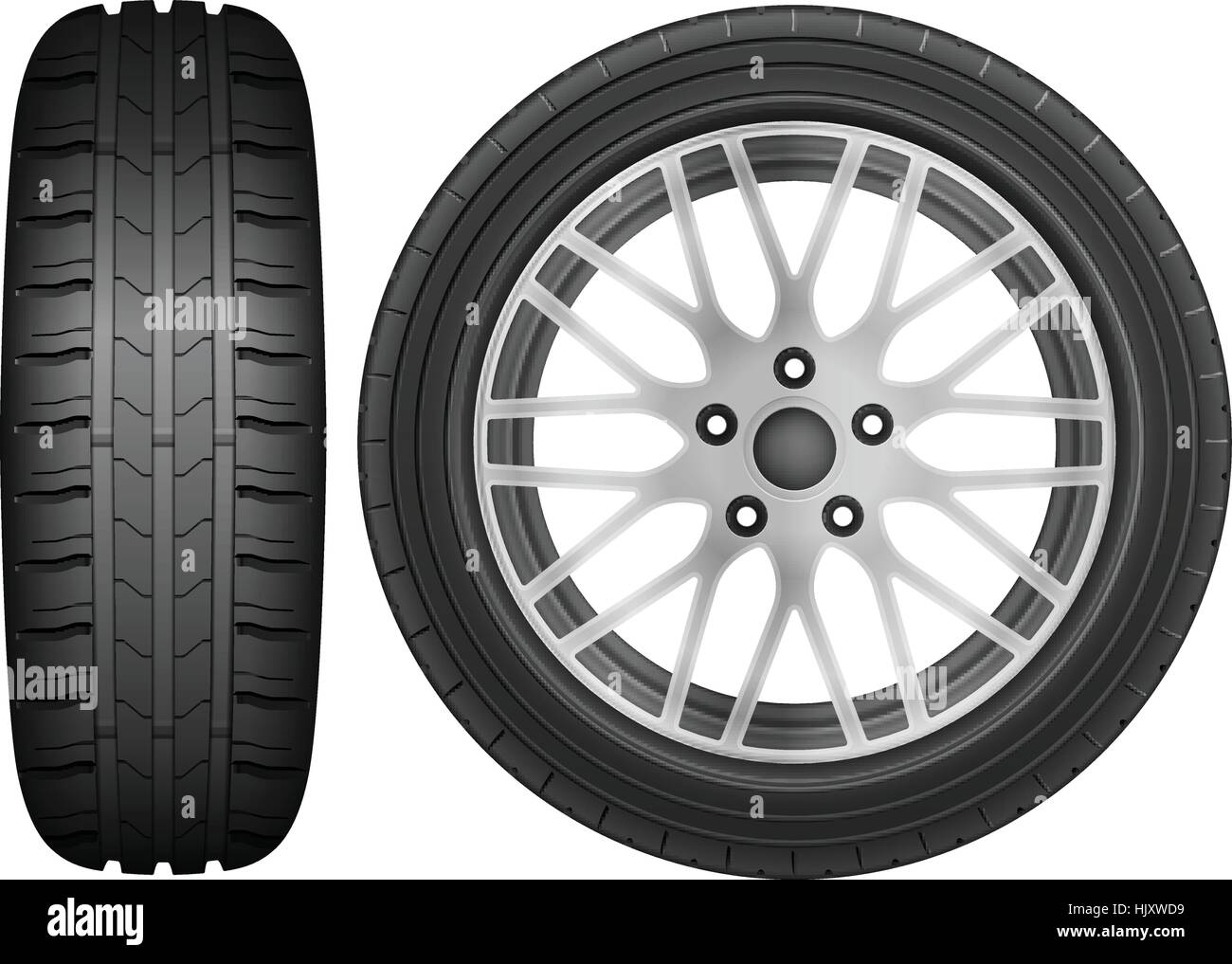 Car wheel rim tire on a white background Stock Vector Image & Art Alamy