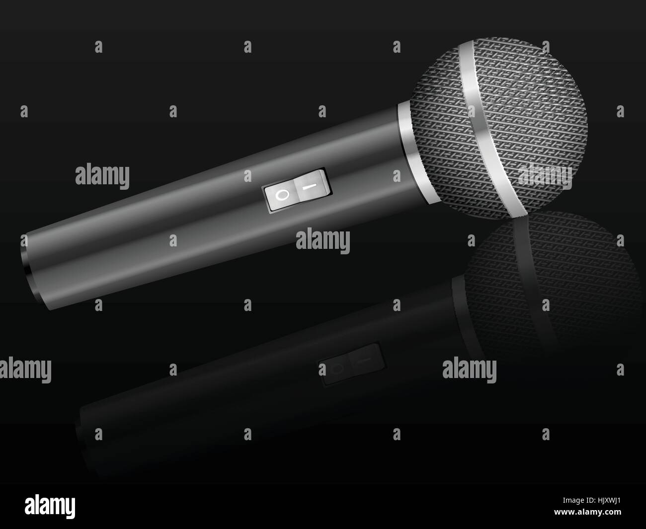 Microphone on a black background. Vector illustration Stock Vector ...