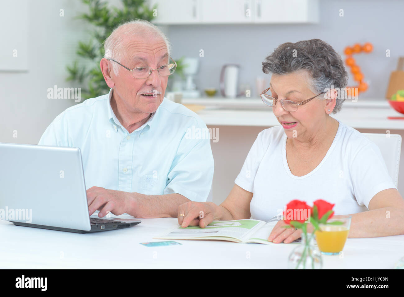 elderly couple in the house Stock Photo - Alamy