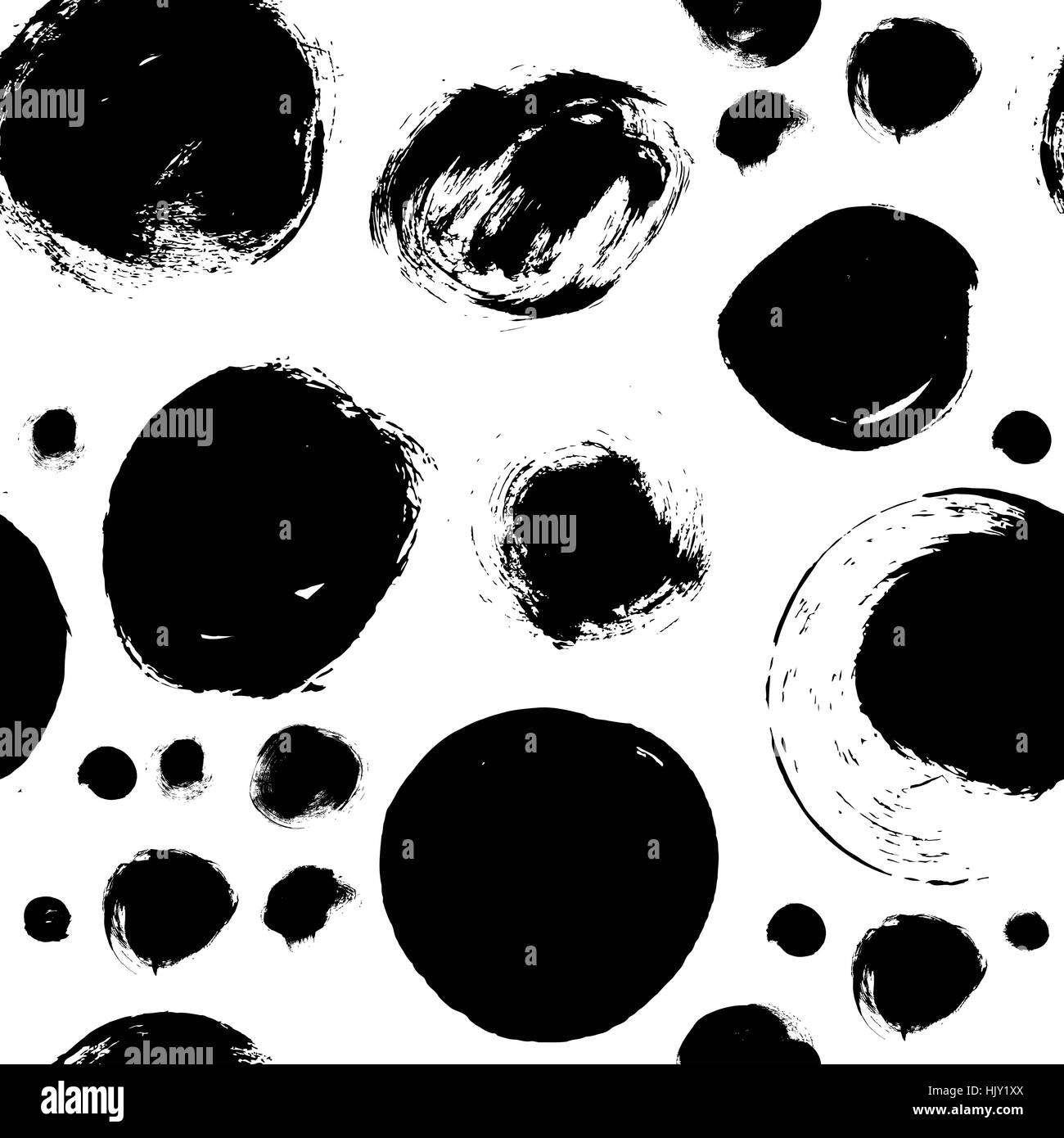 Seamless black and white pattern with abstract circles Stock Vector ...