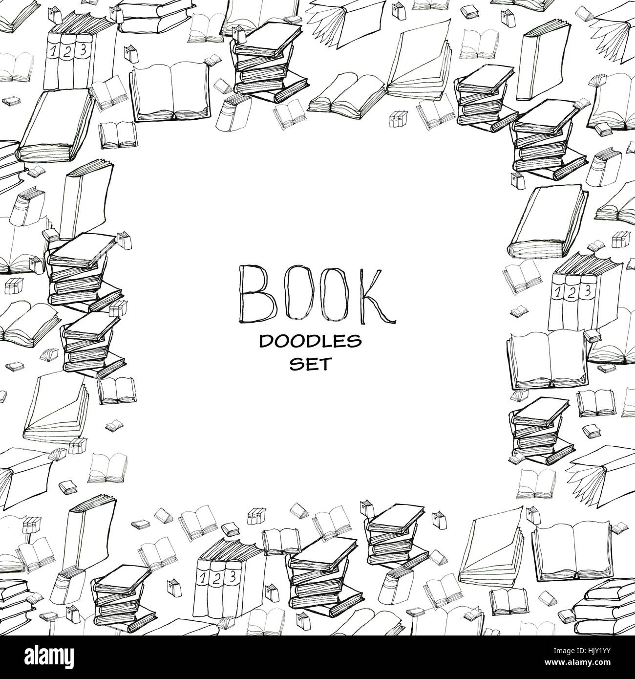 Book doodle frame Stock Vector Image & Art - Alamy