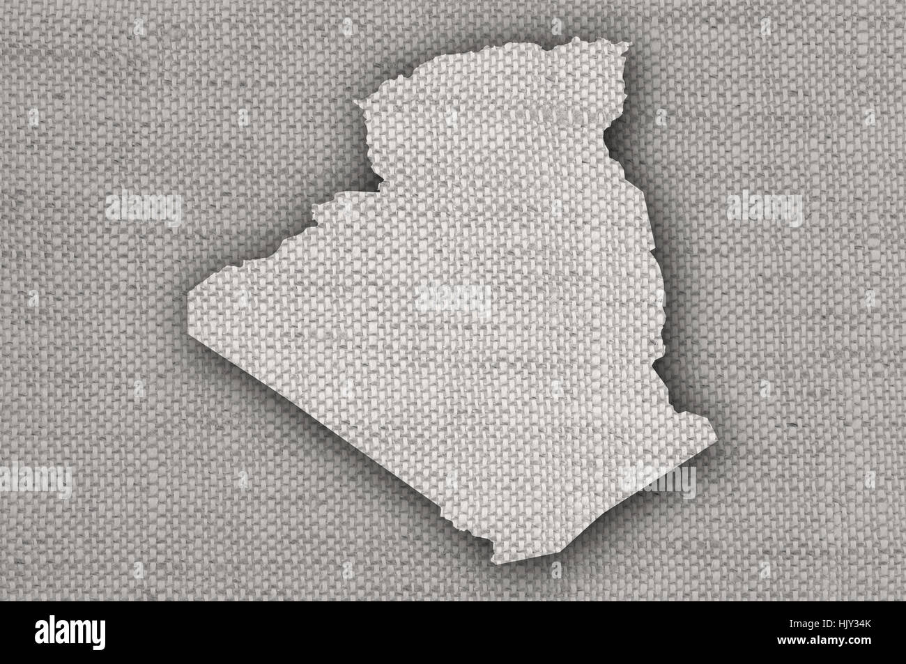 Map of Algeria on old linen Stock Photo - Alamy