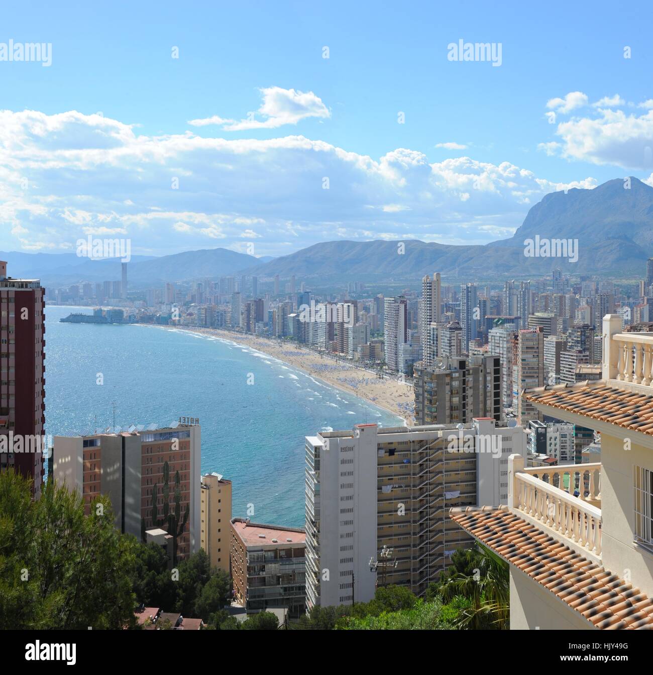spain, coast, skyline, hispanic, spanish, blue, humans, human beings