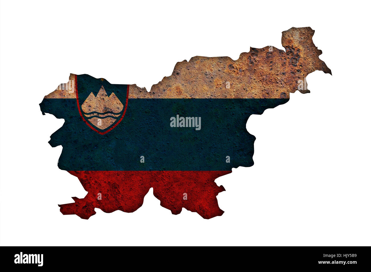 Map and flag of Slovenia on rusty metal Stock Photo - Alamy