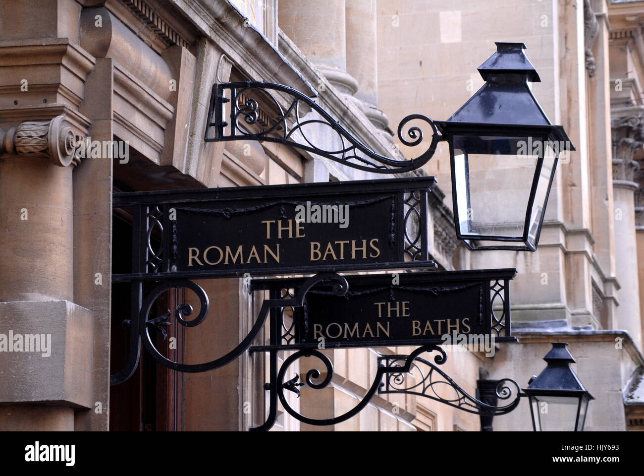 Roman Bath sign Stock Photo