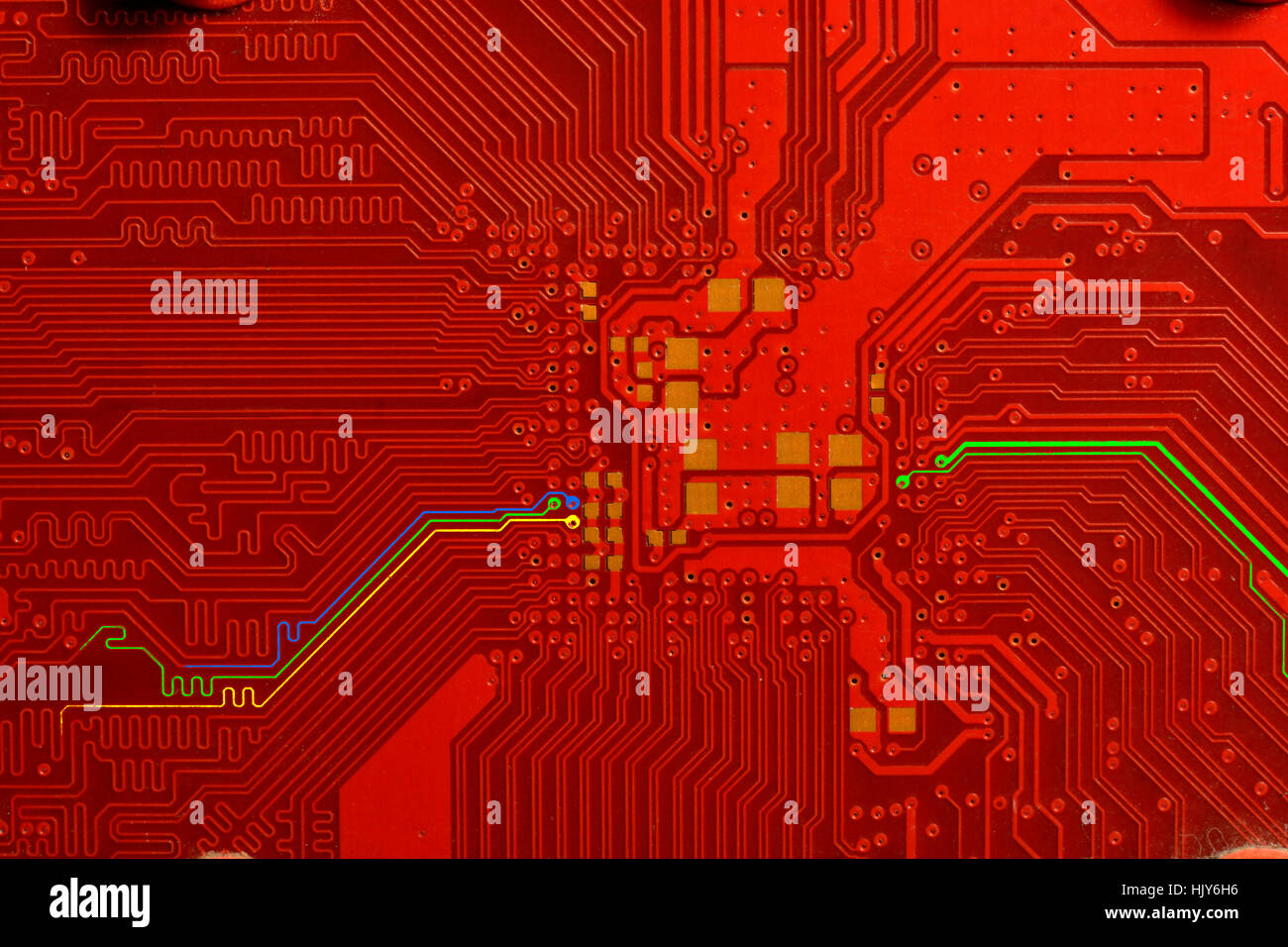 larger computer motherboard with paths Stock Photo - Alamy
