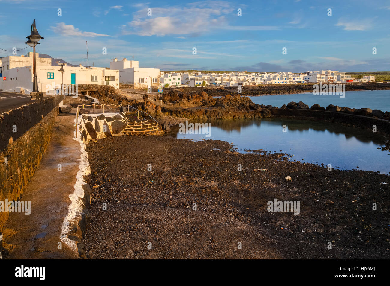 sea water swimming pools, Punta Mujeres, Haria, Lanzarote, Canary Islands, Spain Stock Photo