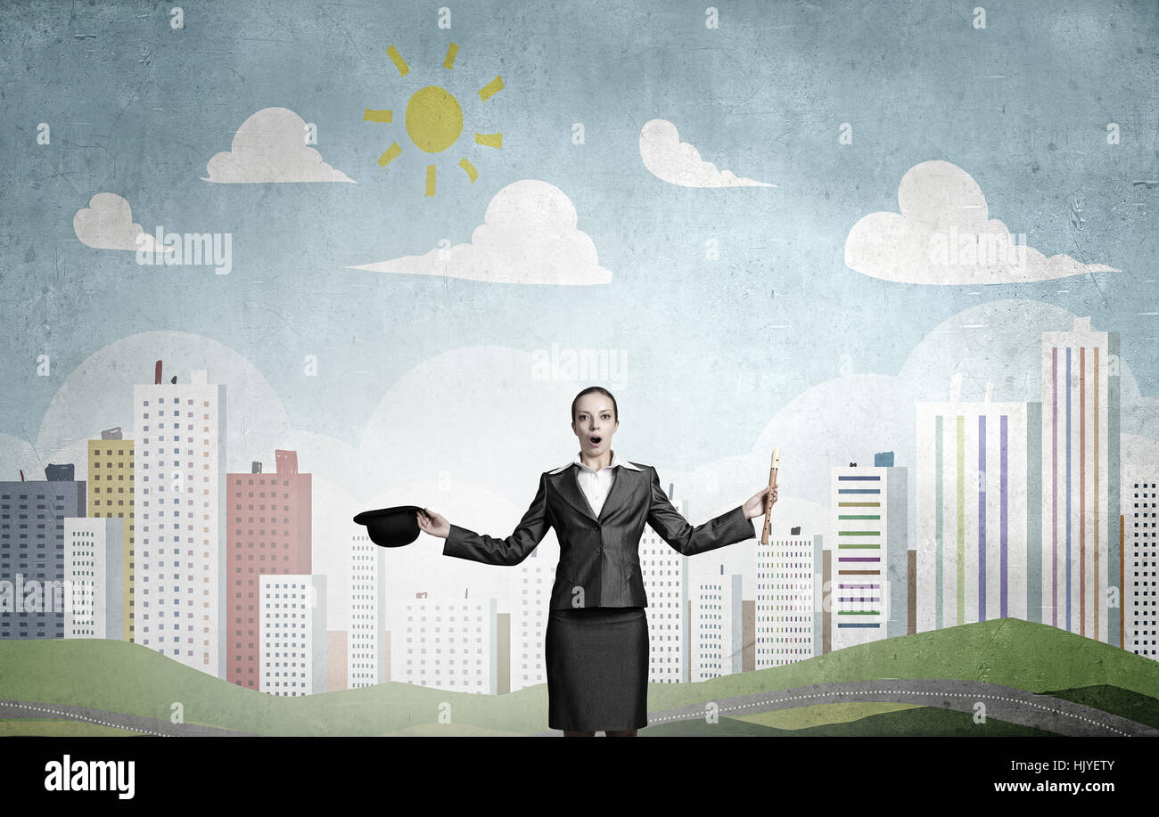 Business woman bowler hat hi-res stock photography and images - Alamy