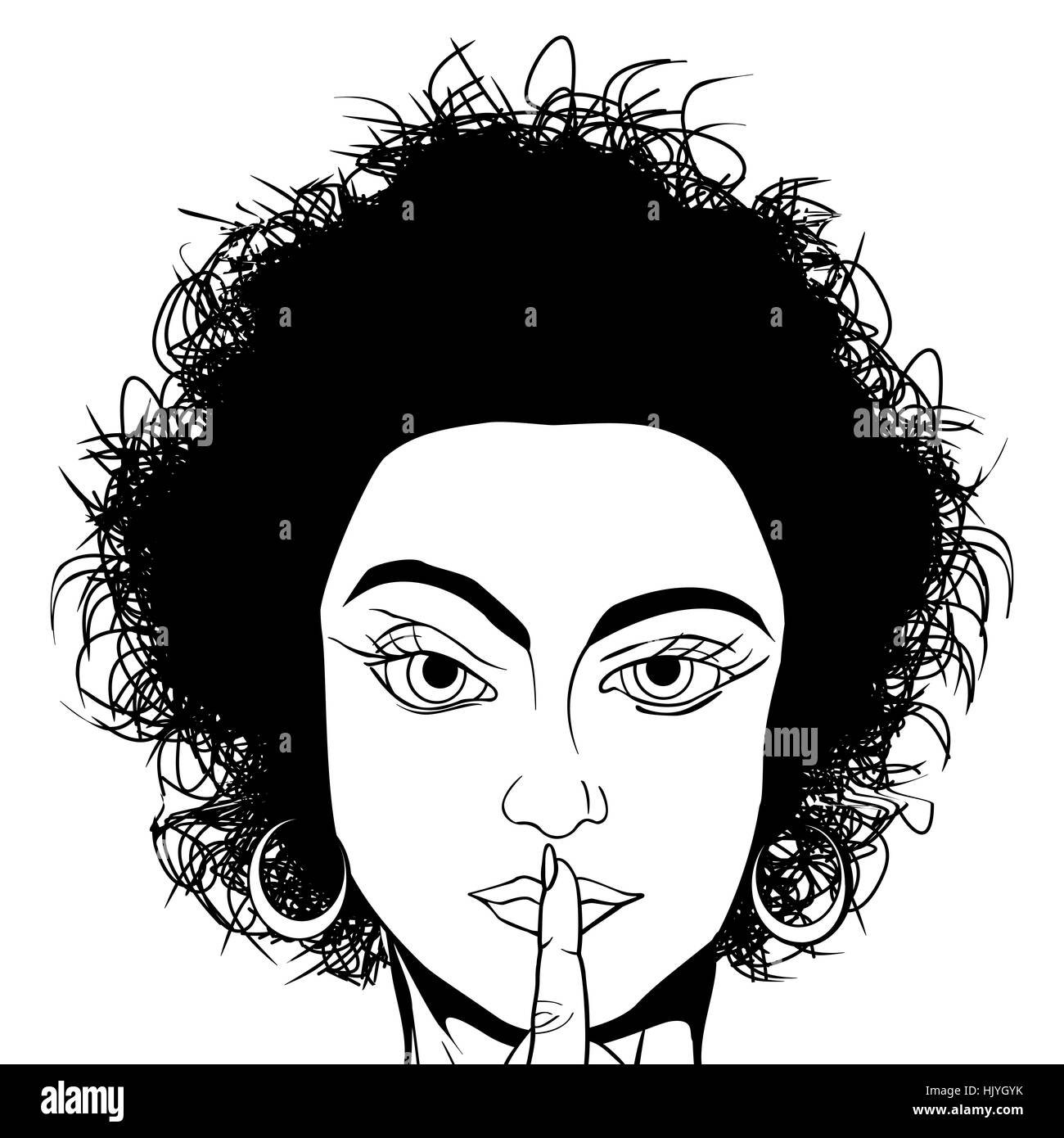 woman, hand, finger, art, isolated, graphic, eye, organ, black, swarthy, Stock Photo