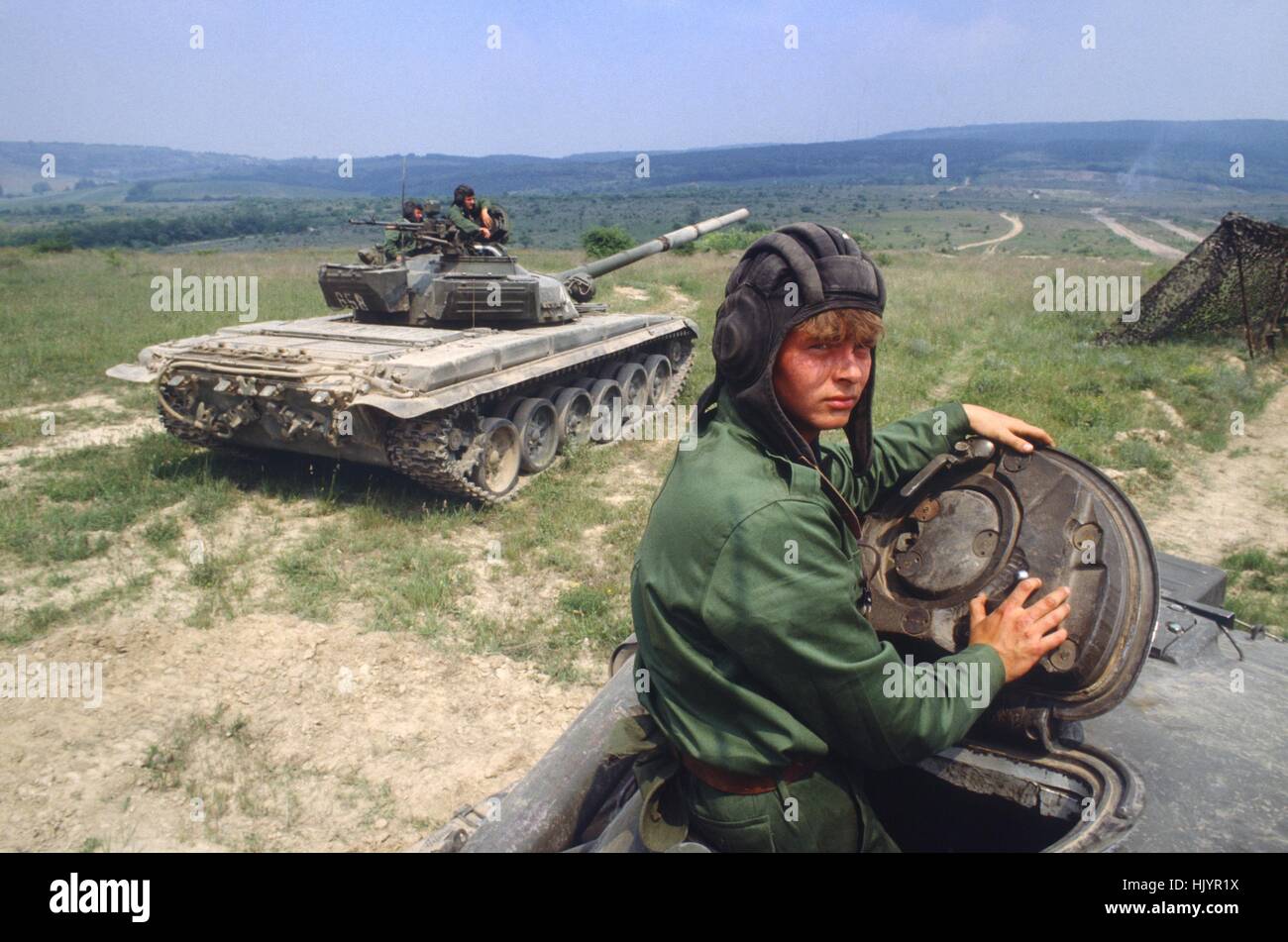 Hungarian Army, Tata Armoured Brigade, Soviet-built tanks T 72 Stock Photo