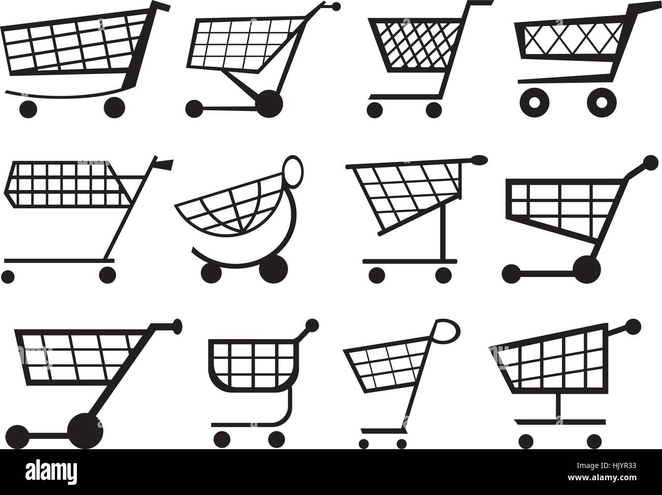 Shopping cart icon as vector graphic. Stock Vector