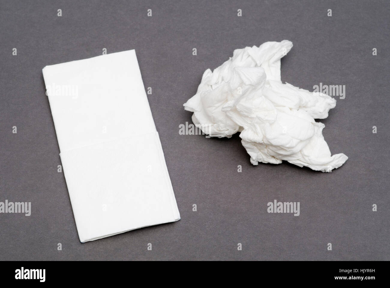 contrast, used, handkerchief, clean, sheet of paper, paper, model, design Stock Photo Alamy