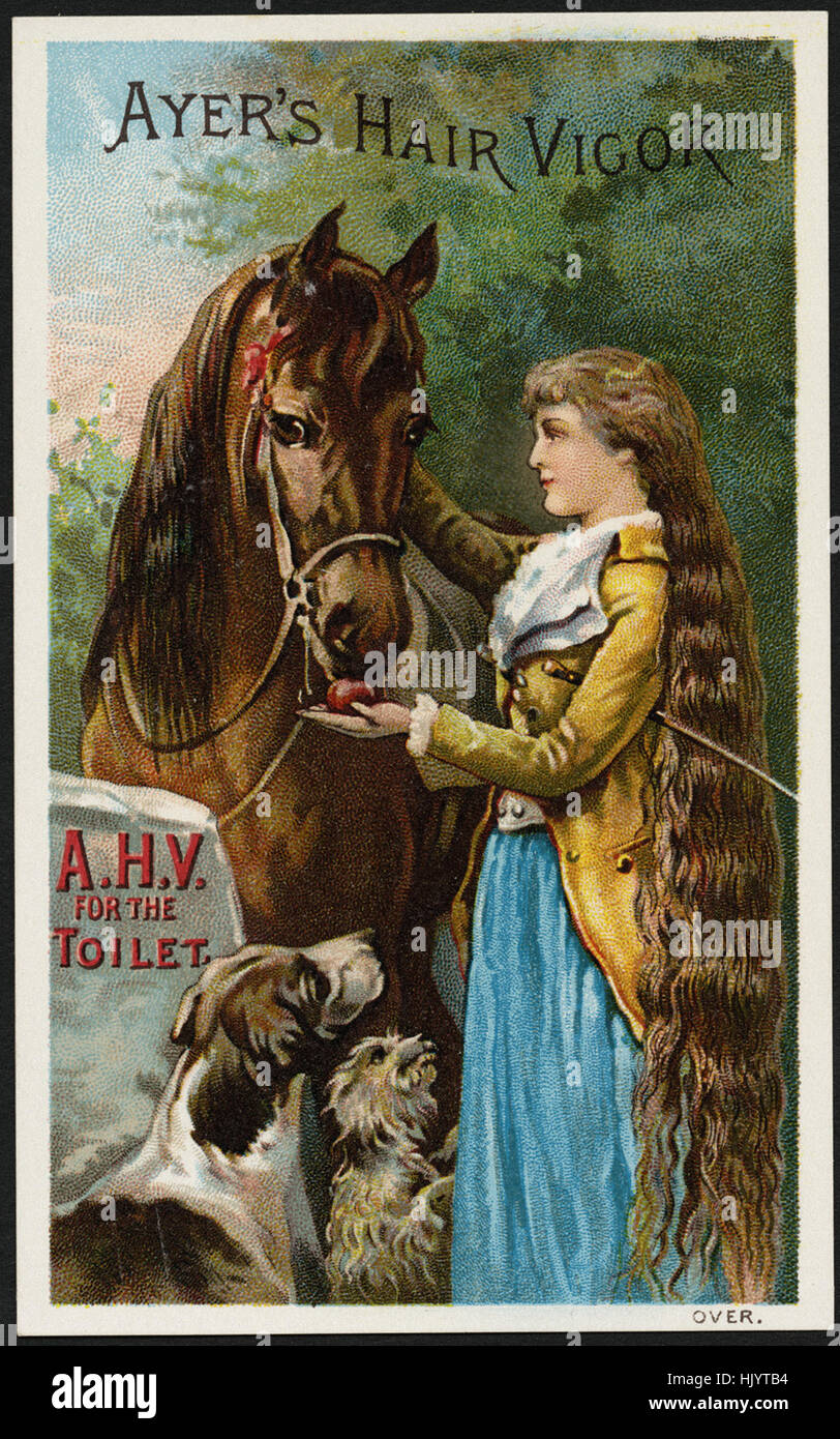 Ayer's Hair Vigor, A. H. V. for the toilet. Stock Photo