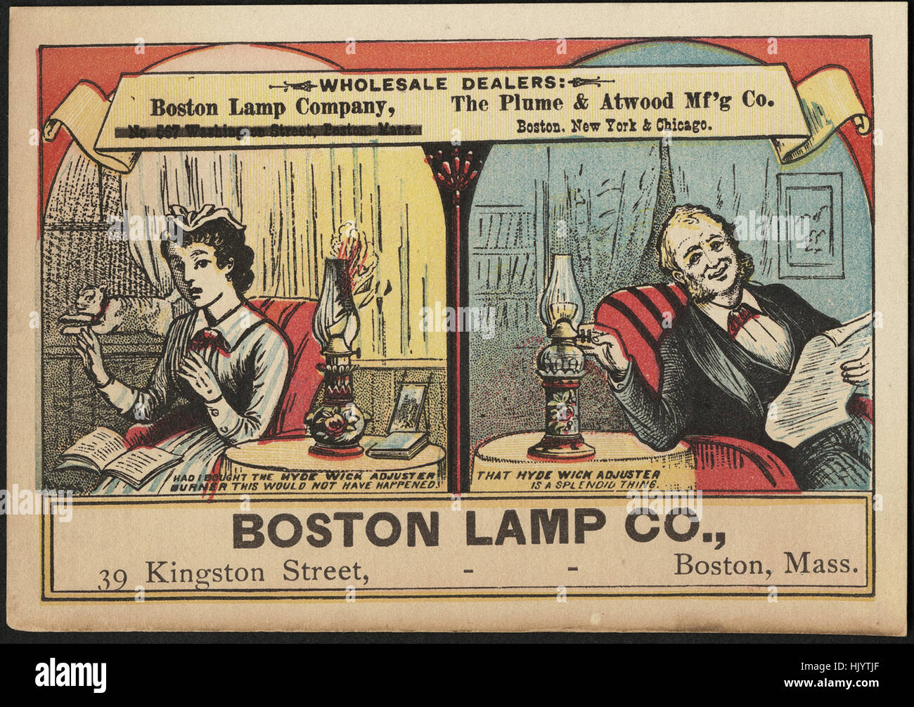Boston Lamp Co., 9 Kingston Street, Boston, Mass. Stock Photo