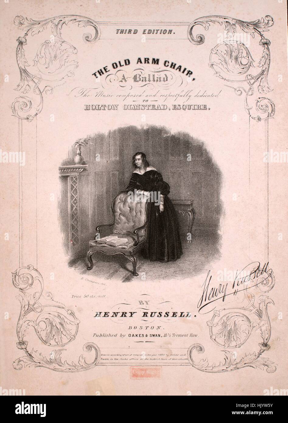 Sheet music cover image of the song 'The Old Arm Chair Third Edition
