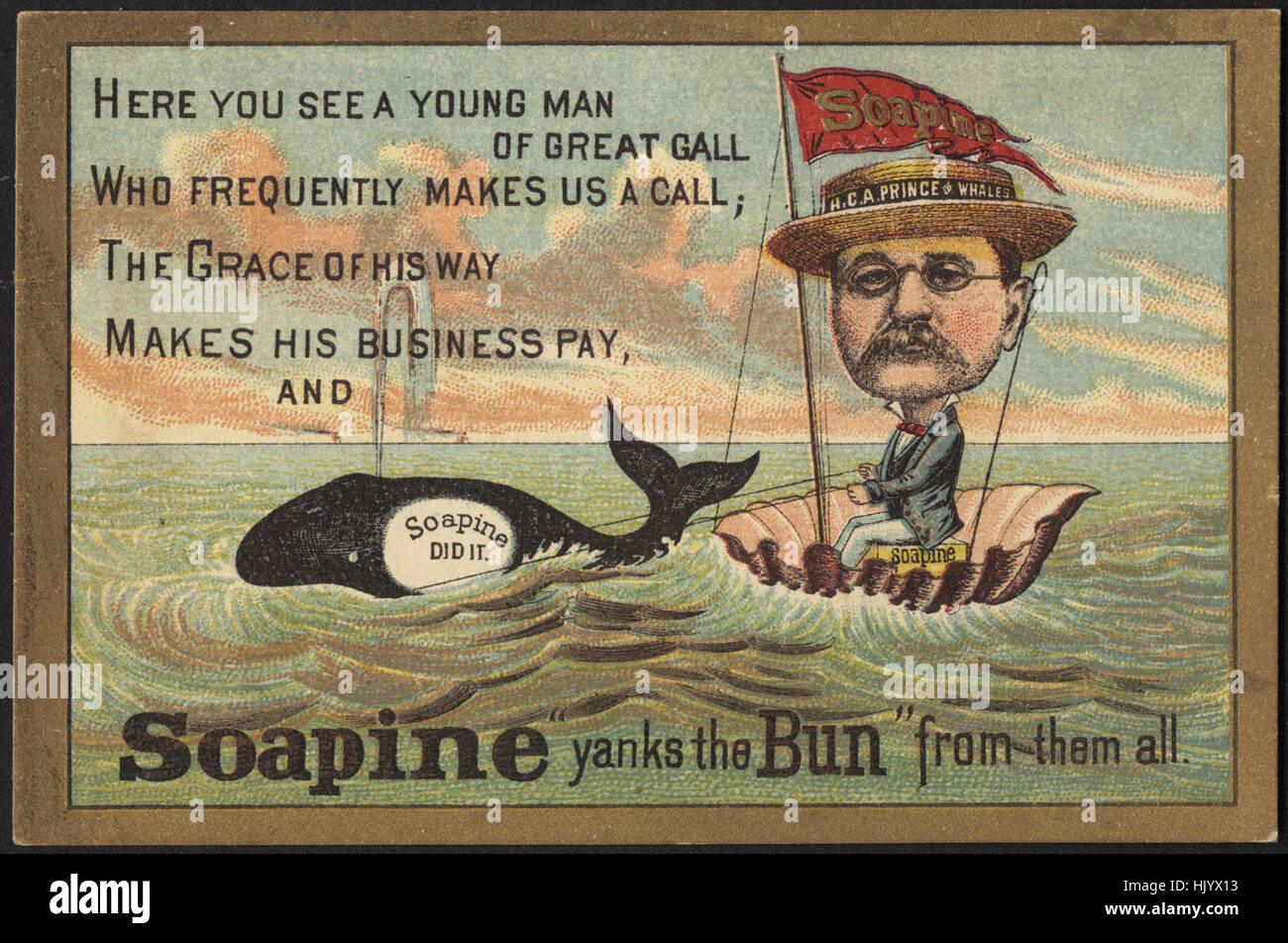 Here you see a young man of great gall who frequently makes us a call; the grace of his way makes his business pay, and Soapine   Stock Photo