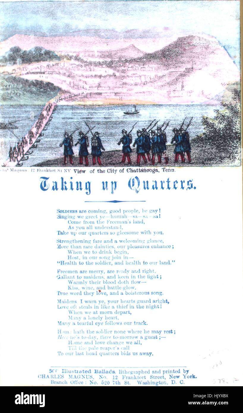 Sheet music cover image of the song 'Song Sheet Taking Up Quarters