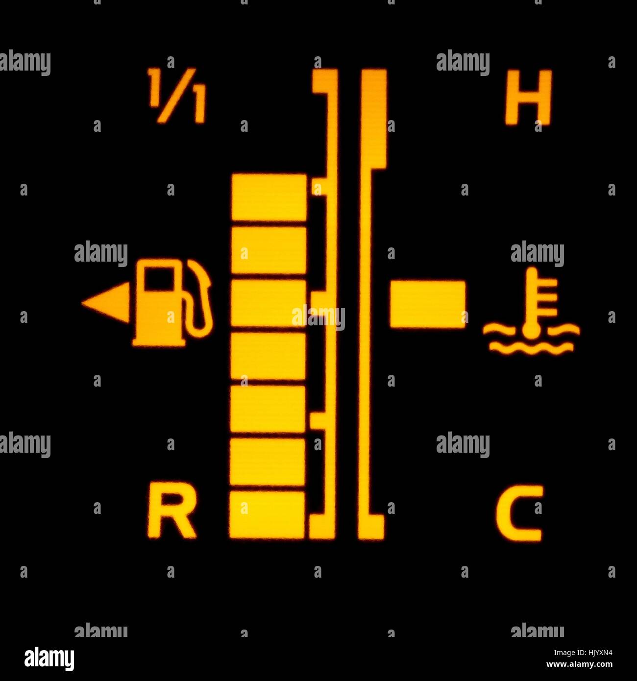 Digital fuel indicator of a car Stock Photo Alamy