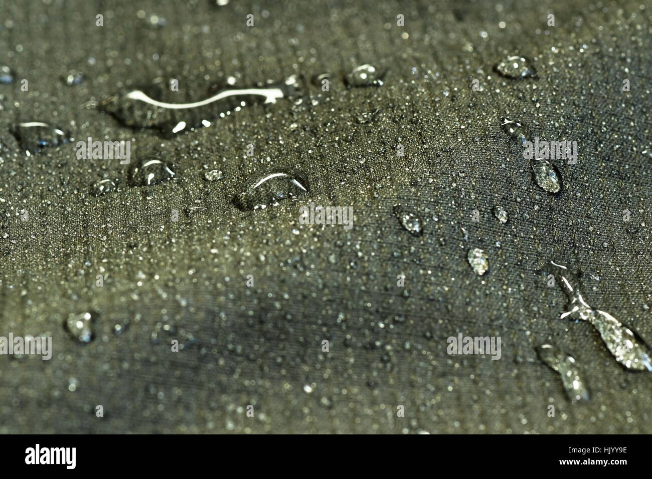 water repellent green brown jacket material Stock Photo