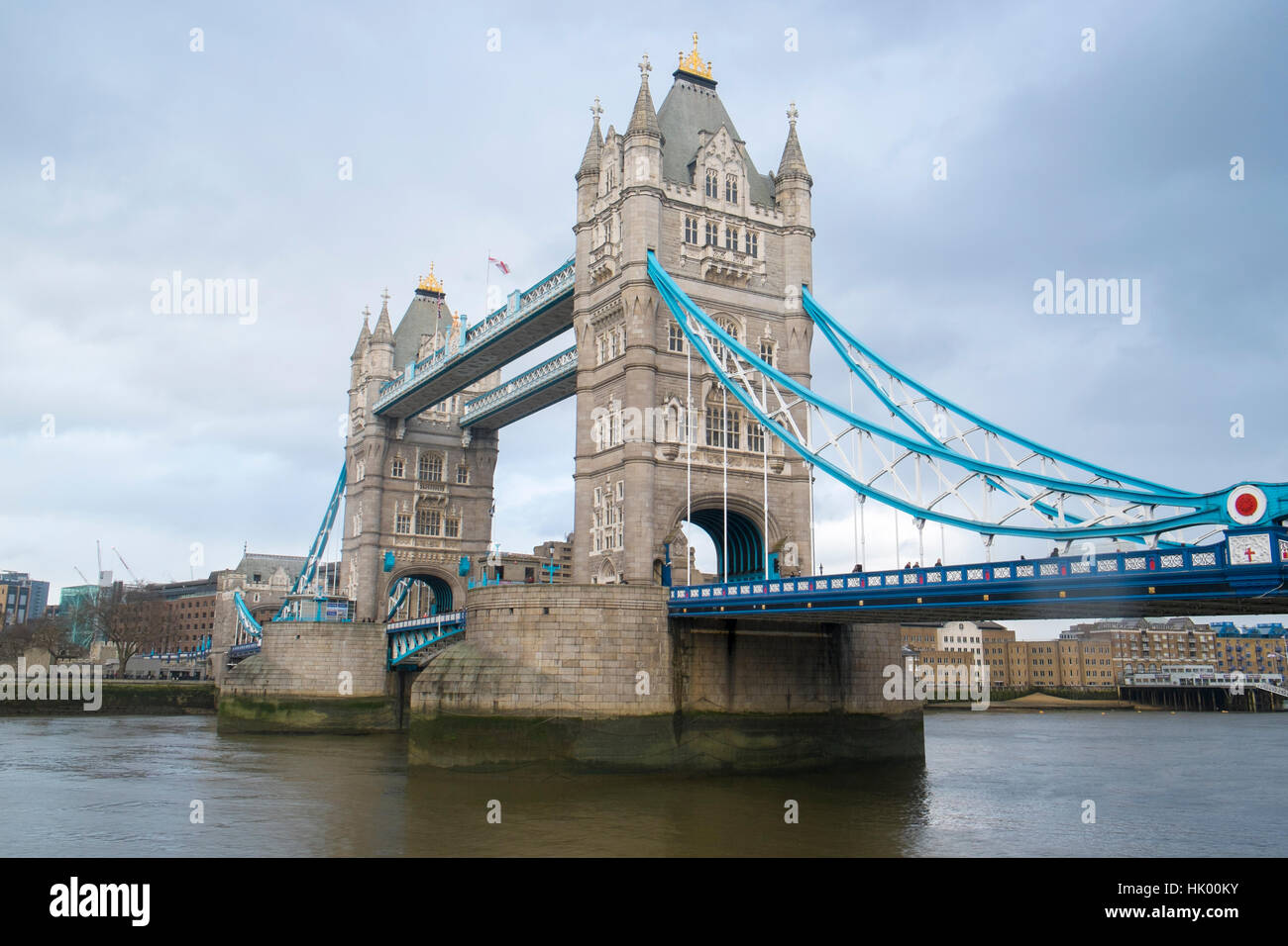 Tower Bridge in London spanning the River Thames,England,UK,2015 Stock Photo